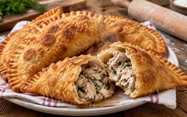 Чебуреки с курицей без заморочек: хрустящая корочка и море сока внутри — раскатал, защипнул и готово