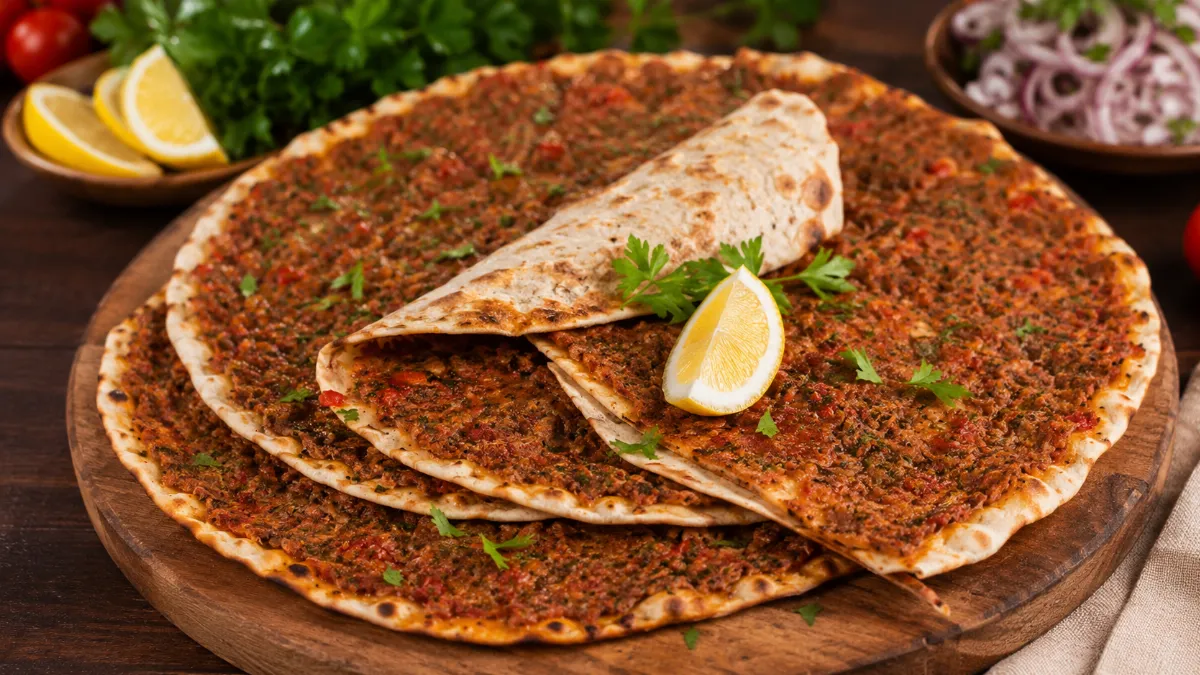 Лахмаджун — турецкая пицца, которая покорит вас с первого кусочка. Тонкая лепёшка, сочная начинка и супераромат