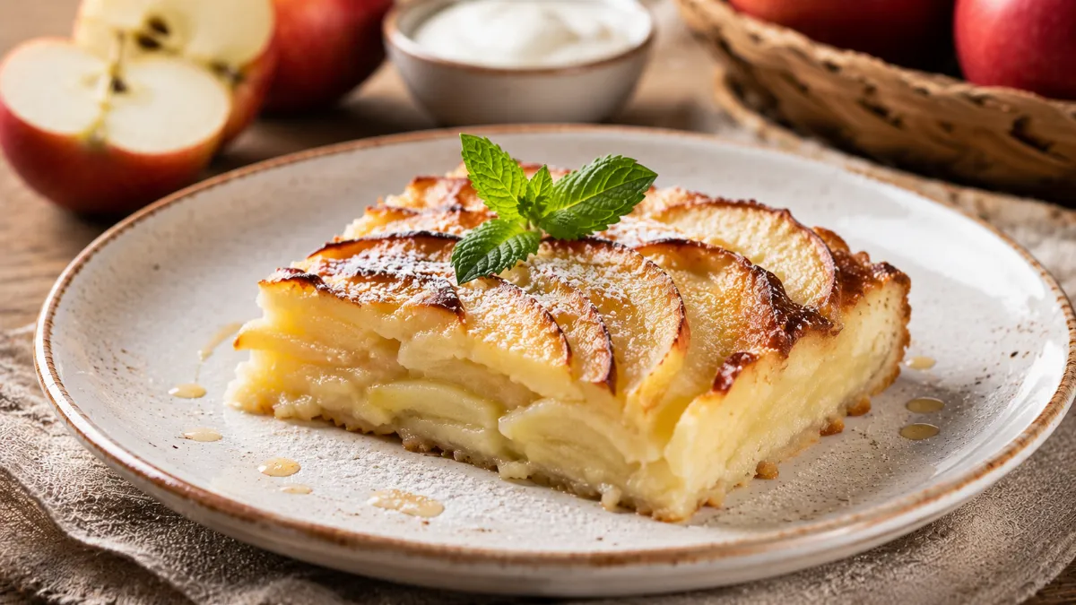 Яблочная запеканка по-французски — изысканный вкус с карамельной ноткой. Простой рецепт элегантного десерта для всей семьи