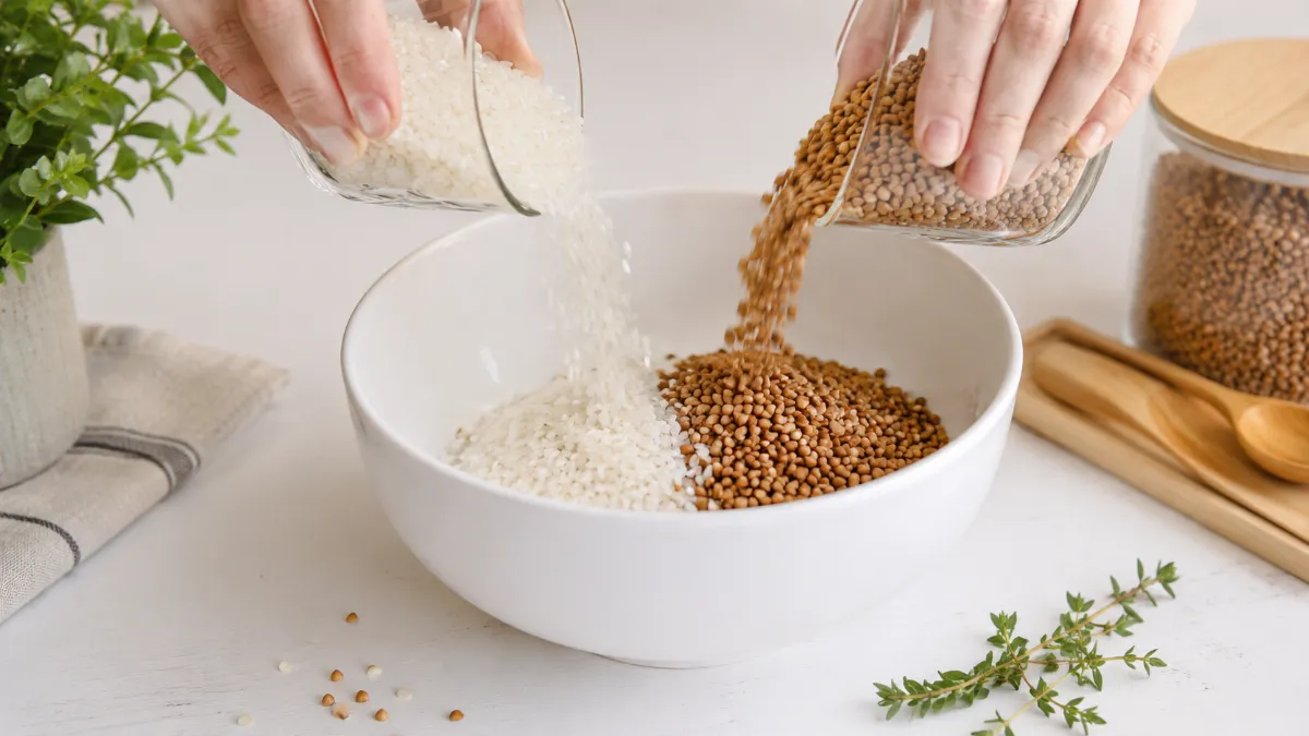 Смешиваю рис с гречкой — обалденная вкуснятина на ужин за 20 минут: рассыпчато, ароматно и очень просто