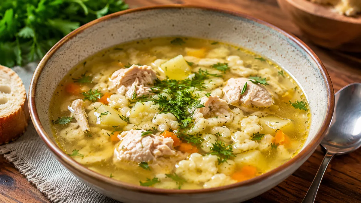 Кулинарная находка: суп затируха с курицей — простой рецепт с глубоким вкусом, способный вернуть в детство