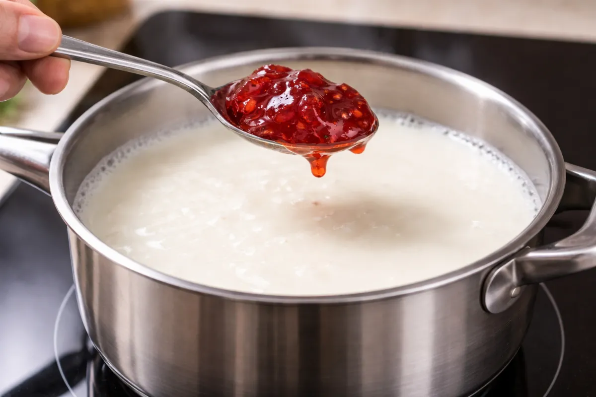 Добавляю 1 ложку варенья в кипящее молоко — и вкуснятина готова: нежный десерт за 5 минут из ничего