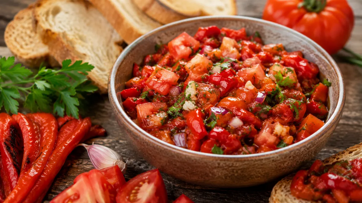 Откройте для себя новый уровень вкуса: сальса с печёным перцем удивляет приятной сладостью, дымным оттенком и идеальной свежестью томатов