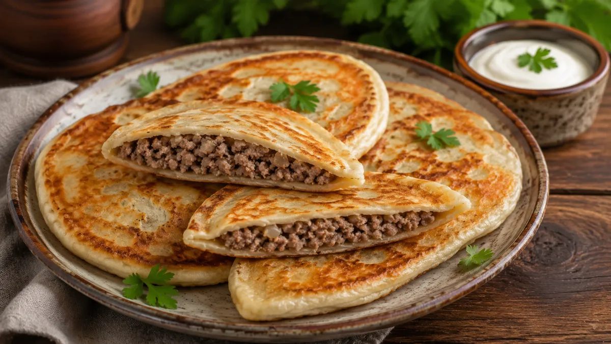 Ленивые домашние оладушки с мясной начинкой: когда хочется чего‑то сытного, а времени в обрез