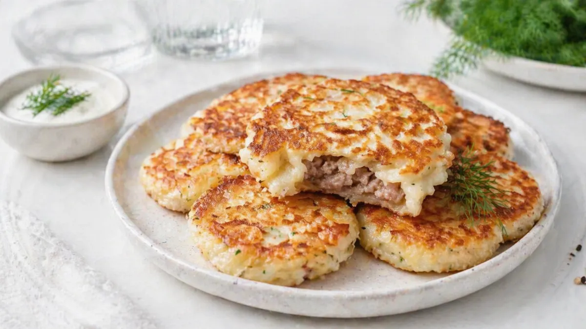 Сочные румяные драники с нежной мясной начинкой: сытнее, чем пирожки, и проще в приготовлении