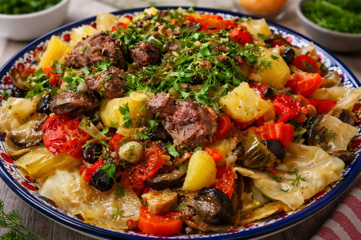 Идеальная вкуснейшая домляма: сочное жаркое в собственном соку по таджикскому рецепту — нежное мясо и ароматные овощи