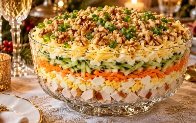 Этот салат семья просит чаще оливье и крабового: «Курочка под шубкой» — идеальна и на праздник, и на ужин