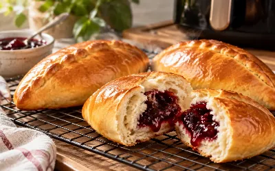 С духовкой больше не вожусь: пеку пирожки с повидлом в аэрогриле — хрустящие и воздушные как пух