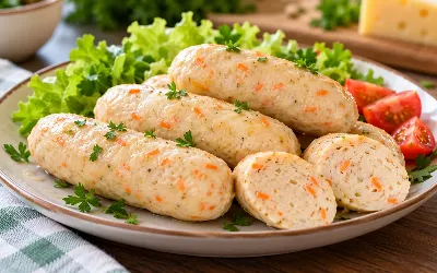 Забыла о магазинных сосисках: готовлю нежные сырные из курицы на пару за 20 минут — дети в восторге