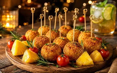 Хит любой вечеринки: как быстро приготовить золотистые куриные крокеты с сыром и ананасом