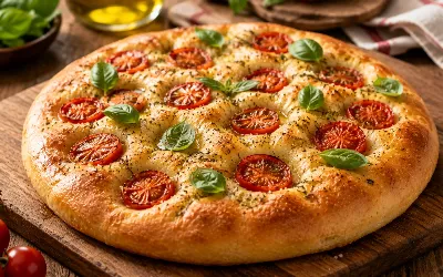 Вкусная альтернатива пицце: готовим сытную лепешку со свежей зеленью и спелыми томатами