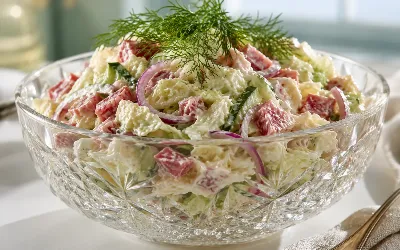 Забытый салат «Пятиминутка»: хит советских застолий — обалденно вкусный и сытный
