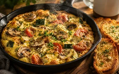 Овощной омлет с грибами: как быстро и вкусно накормить семью полезным утренним блюдом