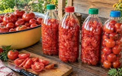 Закатываю томаты в пластиковые бутылки — и забыла о стерилизации и уксусе: гениальный способ на зиму