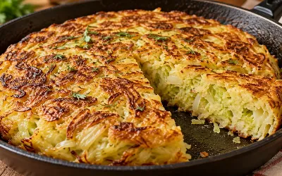 Готовится проще омлета, а на вкус — пирог: сытная капустная лепешка — 10 минут под крышкой и можно пить чай