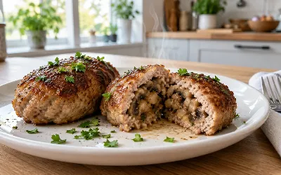 Вместо привычных скучных котлет на ужин: готовим сочные мясные зразы с ароматным грибным сюрпризом внутри