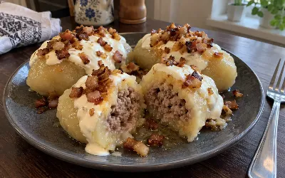 Картофель, мясной фарш и двадцать минут на варку — делаю мегасытные цеппелины с мясной начинкой: семья съедает за раз