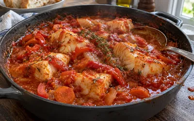 Вместо сложных супов с кучей редких морепродуктов: засыпаю филе трески к нежным овощам и варю рыбное рагу за копейки