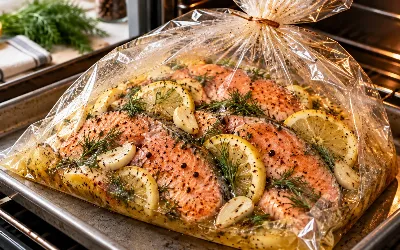 Вкусный ужин для всей семьи за 20 минут: горбуша в пакете, которая тает во рту — сочно, ароматно, без лишней посуды