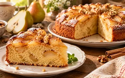 Шарлотку с яблоками больше не пеку: готовлю сочный грушевый пирог с корицей — тесто как пух, аромат на весь дом