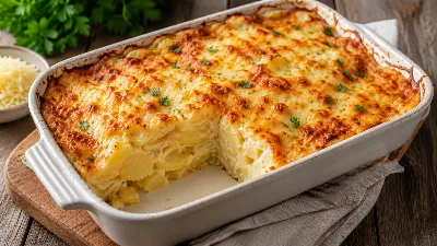 Сытный хит для семейного ужина: картофельная запеканка с сыром. Нежная, с румяной корочкой: простой рецепт прямо тут