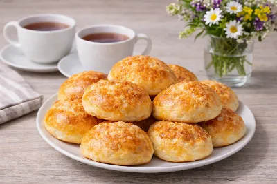 Золотистые «пухляши» с тягучей начинкой: нежная вкуснота круче хачапури — настоящий праздник живота