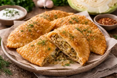 Чебуреки не с мясом, а с капустой — и это восхитительно. Быстрый рецепт сытной закуски 
