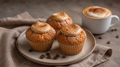 Маффины со вкусом капучино — магия утреннего кофе в десерте! Воздушные, с тонким ароматом эспрессо — подарит настроение с самого утра