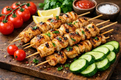 Быстрые куриные шашлычки без угля и мангала. Сочные, ароматные, как настоящий шашлык из костра 