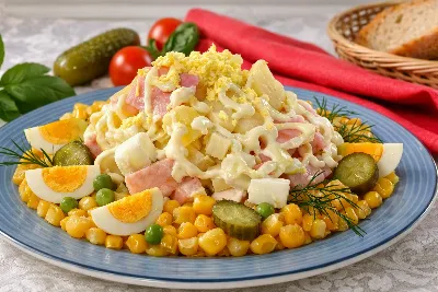 Салат-конструктор «Одуванчик» — народный шедевр по-быстрому из простых продуктов: свежий, но очень сытный