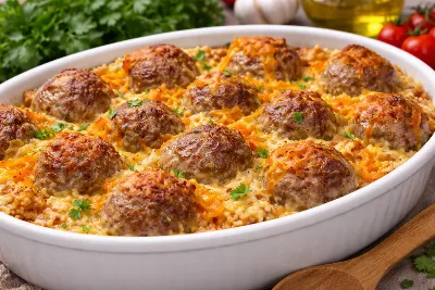 Гарнир и мясо в одной тарелке. «Сытая семейка»  — сочная заливка, ароматные специи: секрет идеального ужина без хлопот