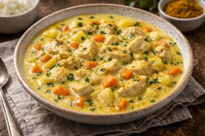 Сливочный суп с курицей и карри: ароматный, с пряностью. Кремовый, сытный, с деликатным оттенком специй — порадуйте близких вкусным обедом
