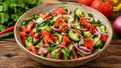 Аччик‑чучук: вкусный узбекский салат всего за 10 минут. Простой, яркий и очень вкусный — идеальный спутник для плова и шашлыка