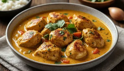 Мой фирменный ужин: тушёная курица карри в сливочном соусе. Просто, ароматно и невероятно вкусно - вся семья просит добавки