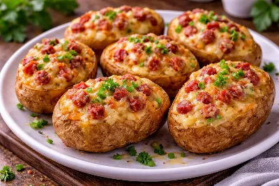 Лодочки из картофеля с начинкой: просто, сытно и аппетитно. Идеальное сочетание вкусов всего за полчаса — блюдо, которое не потребует от вас чудес кулинарии