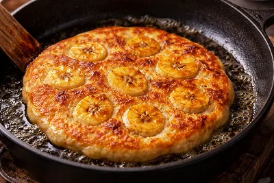 Вместо надоевшего омлета беру банан с яйцом и жарю обалденную вкуснятину: простая лепешка без муки за 10 минут