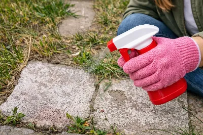 Поливаю в марте и не мучаюсь с сорняками летом: раствор за копейки «сжигает» траву, а земле не вредит