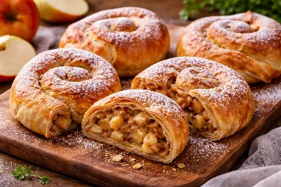 Вертута с яблоками: слоеный пирог с сюрпризом. Нежная начинка, хрустящее тесто — рецепт, достойный праздничного стола