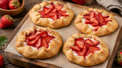 Творожные галеты с клубникой — вкуснейшее лакомство к чаю. Нежное тесто и ягодный аромат — то, что нужно для семейного застолья