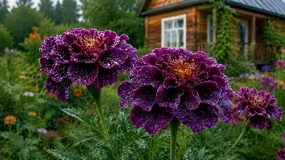 Самый потрясающий цветок для дачи: эффект драгоценного камня — черничная календула со сливочной каймой