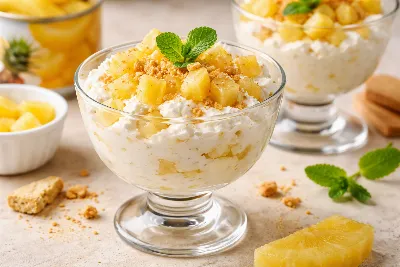 Творожно-ананасовое наслаждение: нежный десерт за 15 минут, на вкус — как дорогой ресторанный мусс