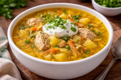 Солнечный суп на обед: жёлтый борщ с курицей. Секрет яркого цвета и насыщенного вкуса — в моём простом рецепте