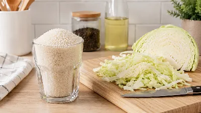 Беру стакан риса и капусту — быстрый ужин по-гречески: вкусно и очень сытно даже без мяса