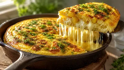 Золотистый картофель и море сыра: дарю рецепт самого сытного утреннего омлета на всю семью