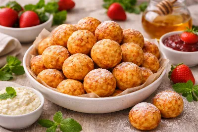 Вместо надоевших пирожков беру творог и жарю гору вкуснятины к чаю: хрустящие колобки за 10 минут