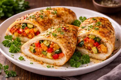 Куриное филе с начинкой — классика с изюминкой. Быстрый, вкусный и эффектный рецепт, способный украсить и будний ужин, и праздничный стол