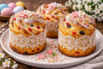 Воздушные кружевные куличи к Пасхе. Нежные, красивые, с изящным узором — рецепт, который удивит ваших гостей