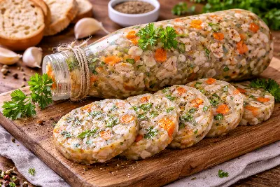 Оригинальный зельц из курицы — готовим в обычной бутылке. Без сложных ингредиентов, но с вау‑эффектом — попробуйте этот рецепт домашней кухни