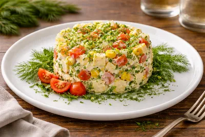 Крабовый салат по-весеннему с необычайно ярким вкусом: выглядит как ресторанный, а готовится за 15 минут