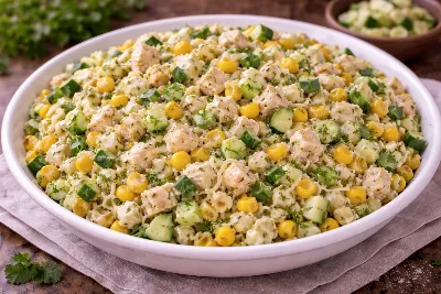 Сытный салат за копейки: курица, лапша и пара овощей. Дешево, вкусно, готовится в два счета — ваш спаситель в загруженные дни
